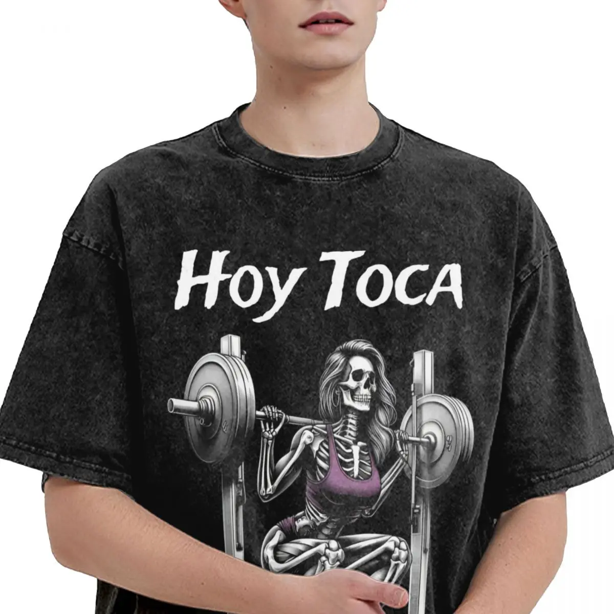 Oversized Washed T Shirt Skull Calacas Chidas Gym Cotton T Shirts Todo sea por las senoras Tee Shirt for Men Summer Y2K Clothes