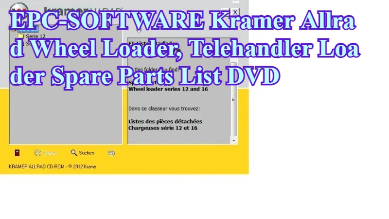 

EPC-SOFTWARE Колесный погрузчик Kramer Allrad, телескопический погрузчик, список запасных частей DVD