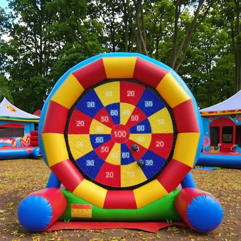 Commercial color airtight inflatable football dart board inflatable shooting game