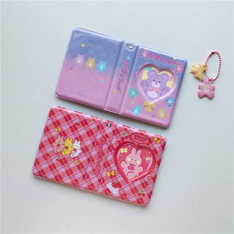 Ins Style Cute Bear Cherry Rabbit 3 Inch Album Photo Photocards Holder Star Beans  Binder Album Small Card Storage Booklet