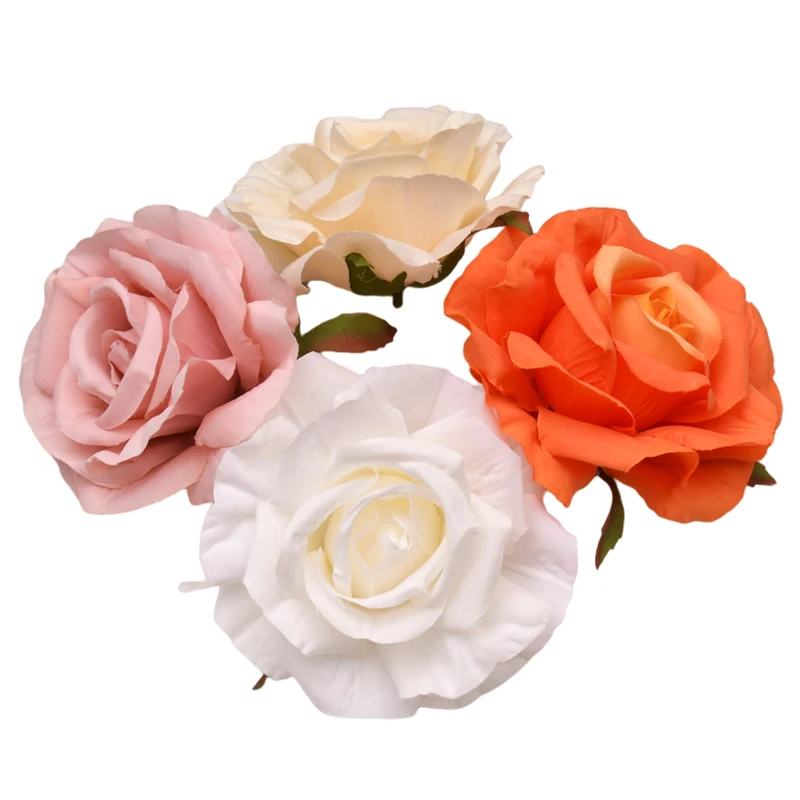 12CM/20pcs Large Rose Artificial Silk Flower Heads DIY Scrapbooking Wedding Home Party Cake Decoration Fake Flowers Wreath