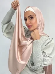 Silk Satin Hijab Scarf Muslim Women Veil Headwraps Shawls Islam Silk Headscarf Muslim Fashion Islam Clothing Ramadan