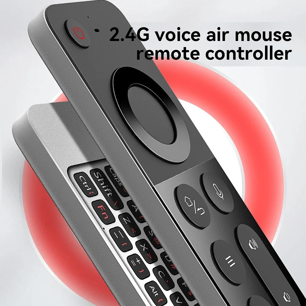 W3 2.4G ماوس هوائي صوتي لاسلكي لوحة مفاتيح صغيرة للتحكم عن بعد وحدة تحكم استقبال USB لأجهزة الكمبيوتر المحمول ماك بوك أندرويد ويندوز TV BOX
