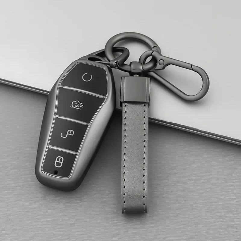 4 Buttons Soft TPU Remote Control Protect Cover For BYD Qin Plusdmi Atto 3 Han EV Dolphin New Car Key Case Durable Accessories