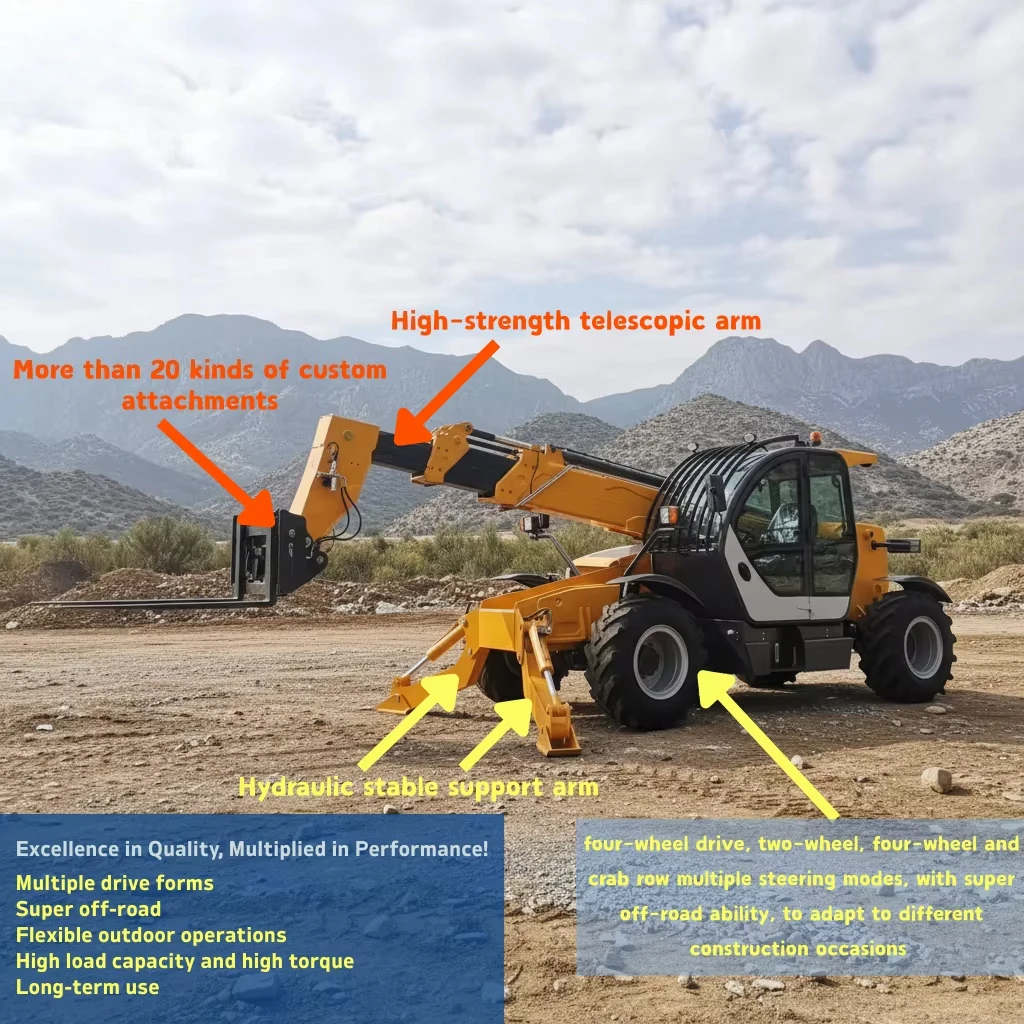 14m Construction Machinery Telehandler Boom Forklift Arm Cranes 3.5 Ton 4 Ton Telescopic Forklift for Sale