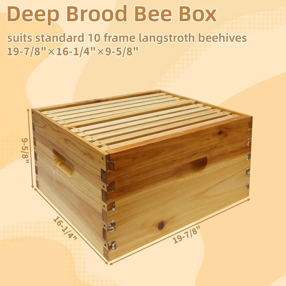 10-Frame Hive with 2 Deep and 1 Medium Boxed Beekeeping Kit