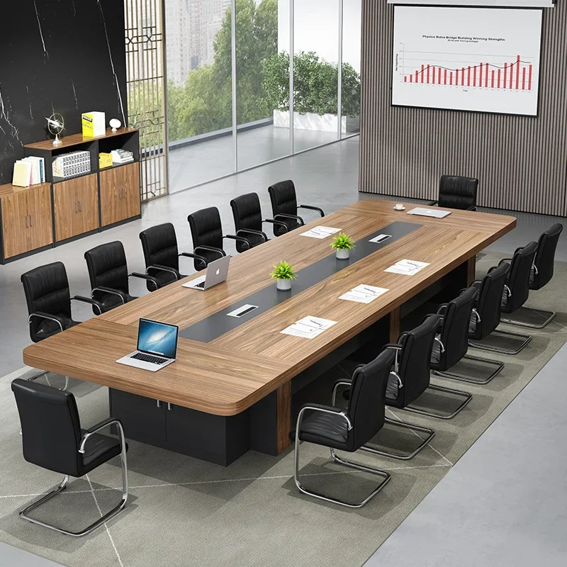 

Customized OEM ODM modern 8 10 14 person big Wooden MFC executive office Boardroom meeting Conference table desk