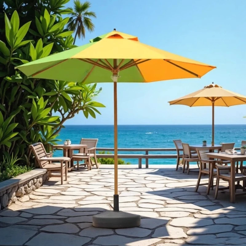 Outdoor parasol designer color matching umbrella Internet celebrity beach umbrella High Quality