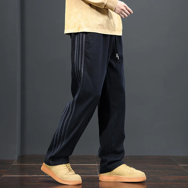 

GIOIOM's повседневные брюки, летние свободные прямые мужские брюки из лиоцелла с цветными блоками, модные длинные брюки