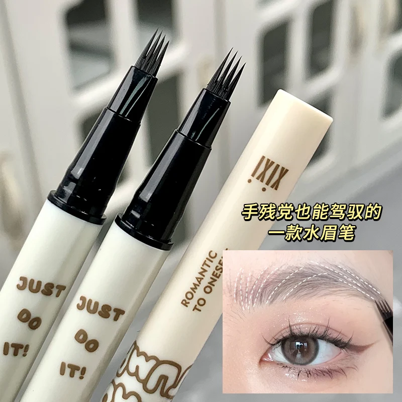 Four Forks Liuqid Eyebrow Pencil Long Lasting Waterproof Brown Grey Natural 3D Eyebrow Smooth Easy to Draw Makeup For Women