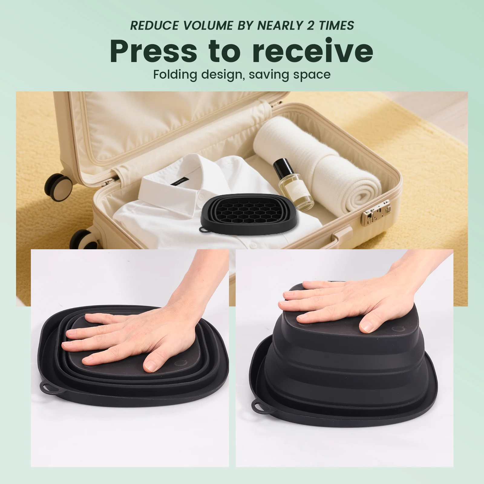 Dobrável silicone gelo washbowl facial banho tigela portátil viagem casa cuidados com a pele ferramenta criogênica para terapia fria inchaço facial