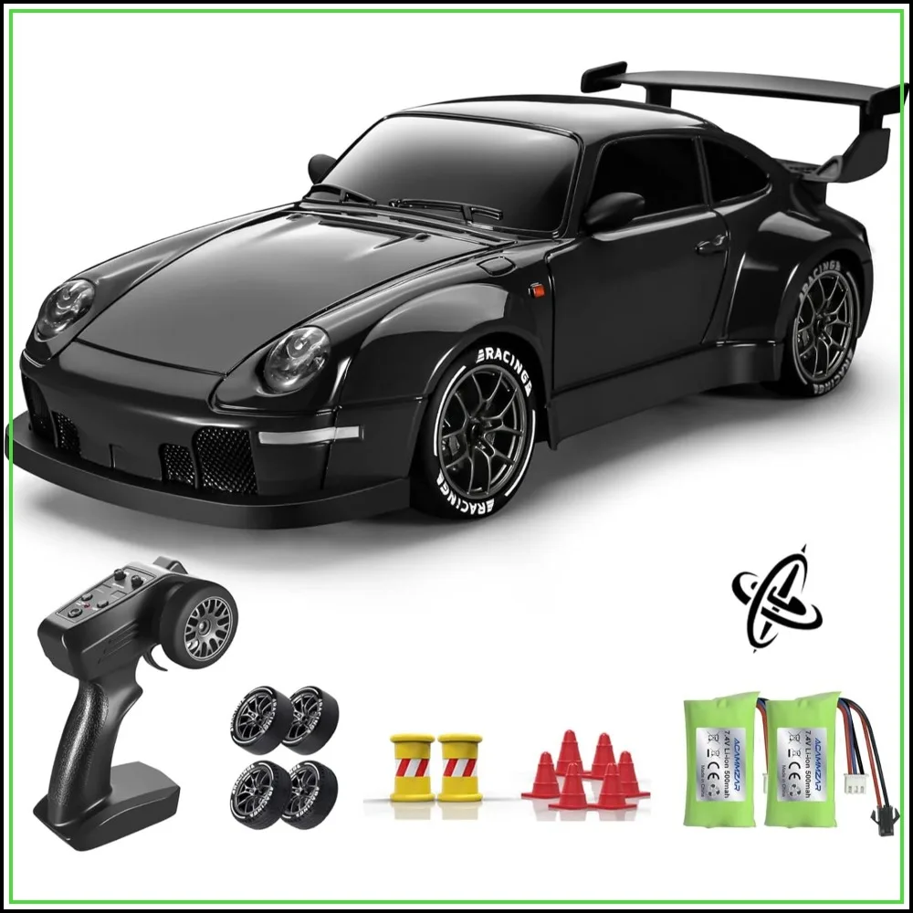 

RC Drift Car Pro Upgraded with Gyro, 1:24 Full Proportional, 25KM/H 4WD High Speed RC Cars with Lights, Extra Racing Tires, Vehicle for Adults Boys Girls