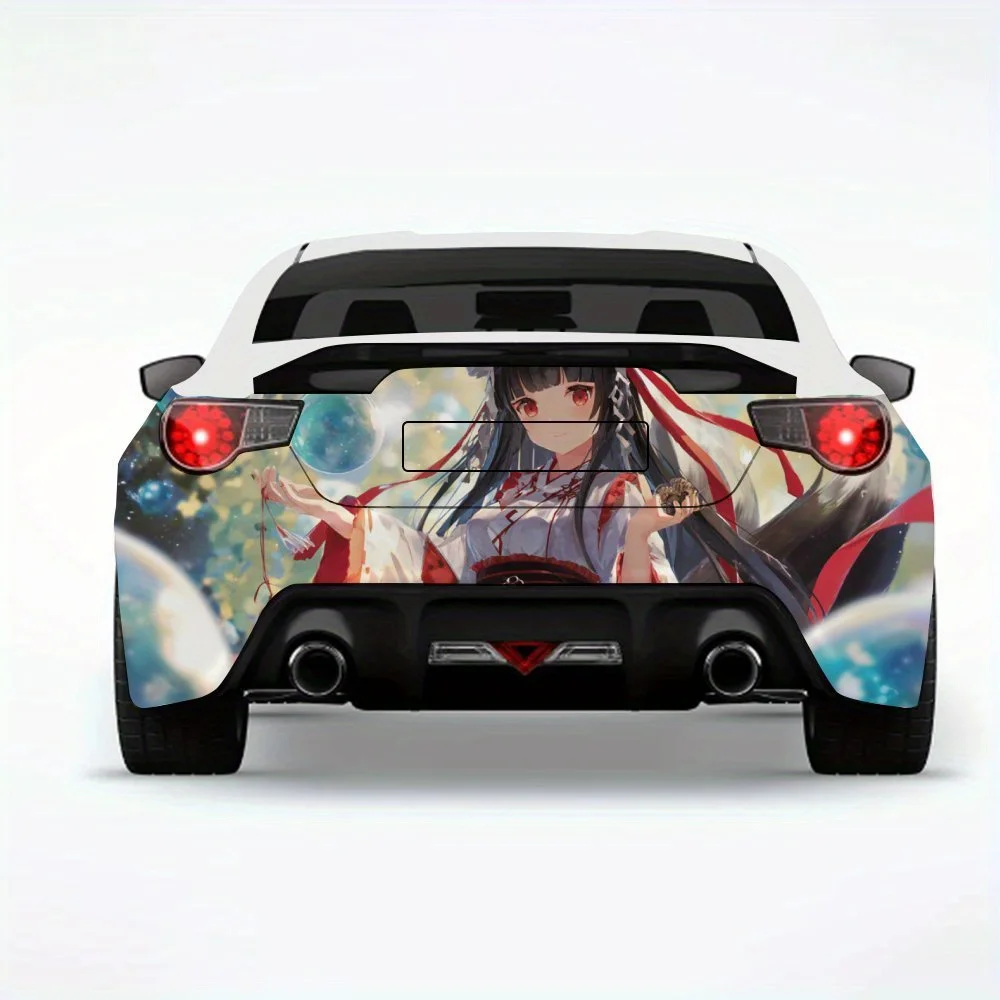 

Fox - eared Kimono Girl Car Sticker-Vinyl Decal for Car Rear, Waterproof Self-Adhesive Vinyl Stickers for Vehicle Tail & Bumper,