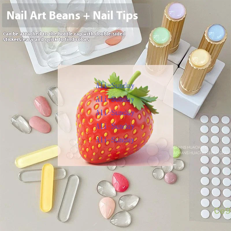 

High-Transparent Glass Nail Color Card - 3D Round Bead Manicure Tool