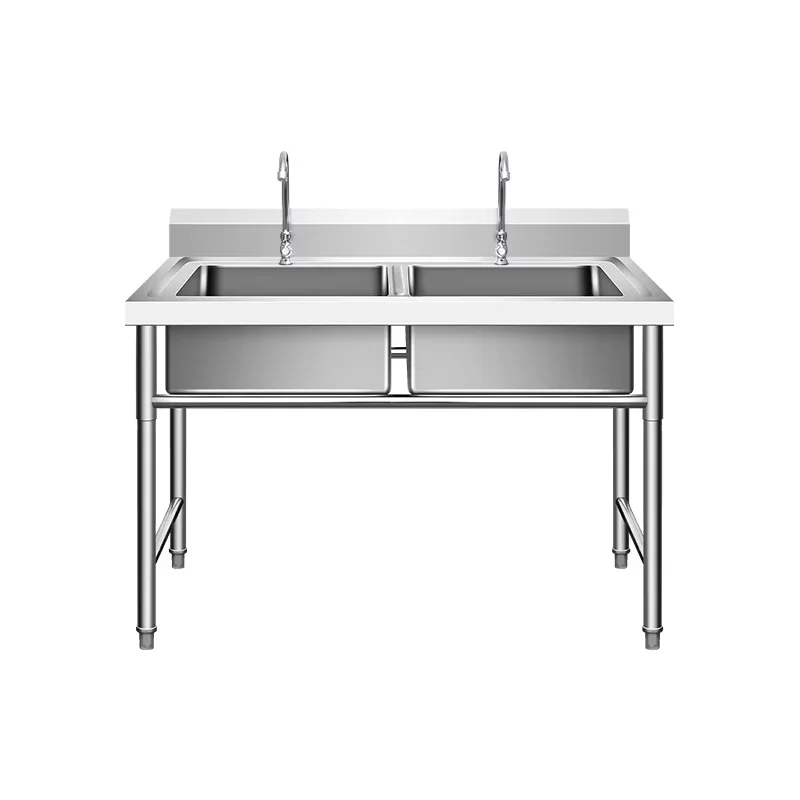 

commercial household kitchen vegetable cleaning sink 304 thickened stainless steel plate reinforced beam single