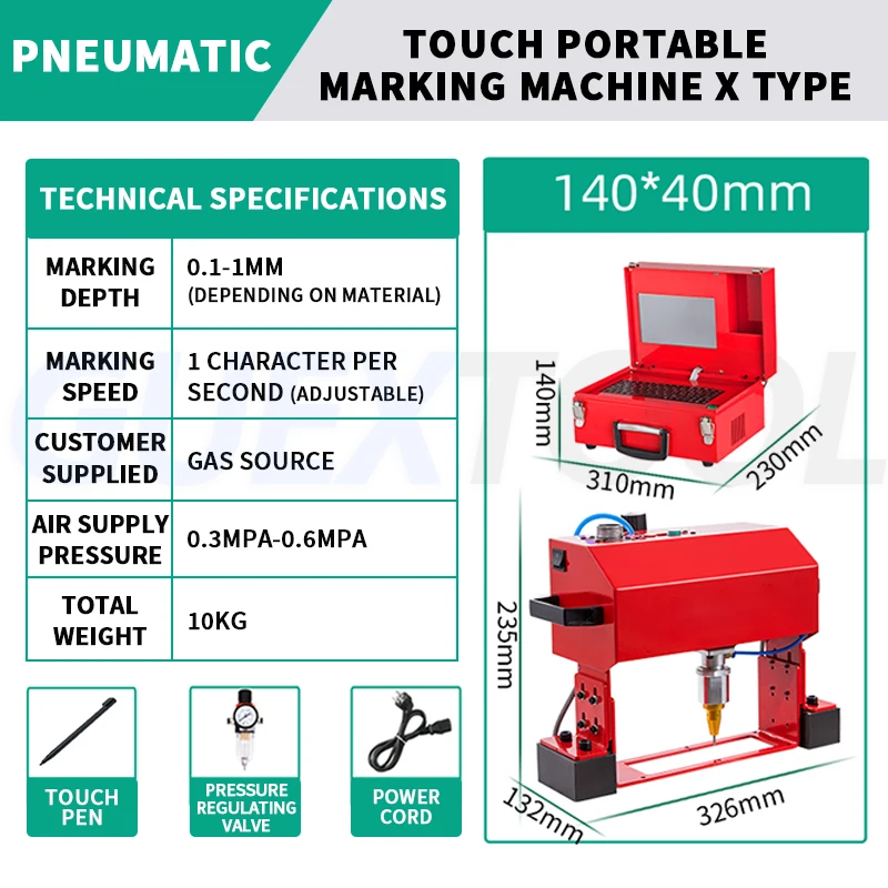 Macchina portatile per la marcatura del tocco del metallo dell'acciaio Macchina per l'incisione dello stampo della piastra dell'acciaio del tubo dell'acciaio Macchina elettrica/pneumatica per la codifica VIN/codice/tel