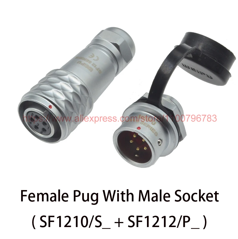 Ip65 Weipu Sf12 Série Connecteur 2 3 4 5 6 7 9 Broches Weipu Câble Connecteur We