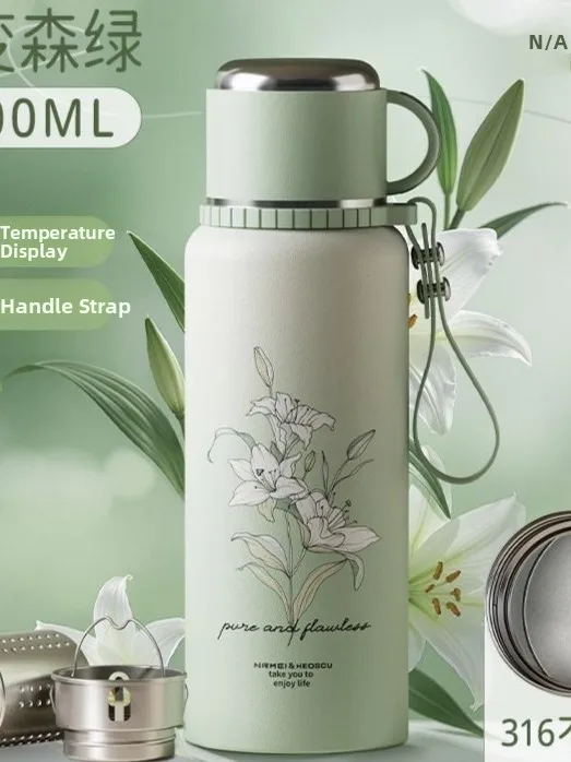

Large Capacity Women's Thermal Cup Tea Water Separation Brewing Cup 2025 New Model Thermal Pot Cup with Tea Strainer