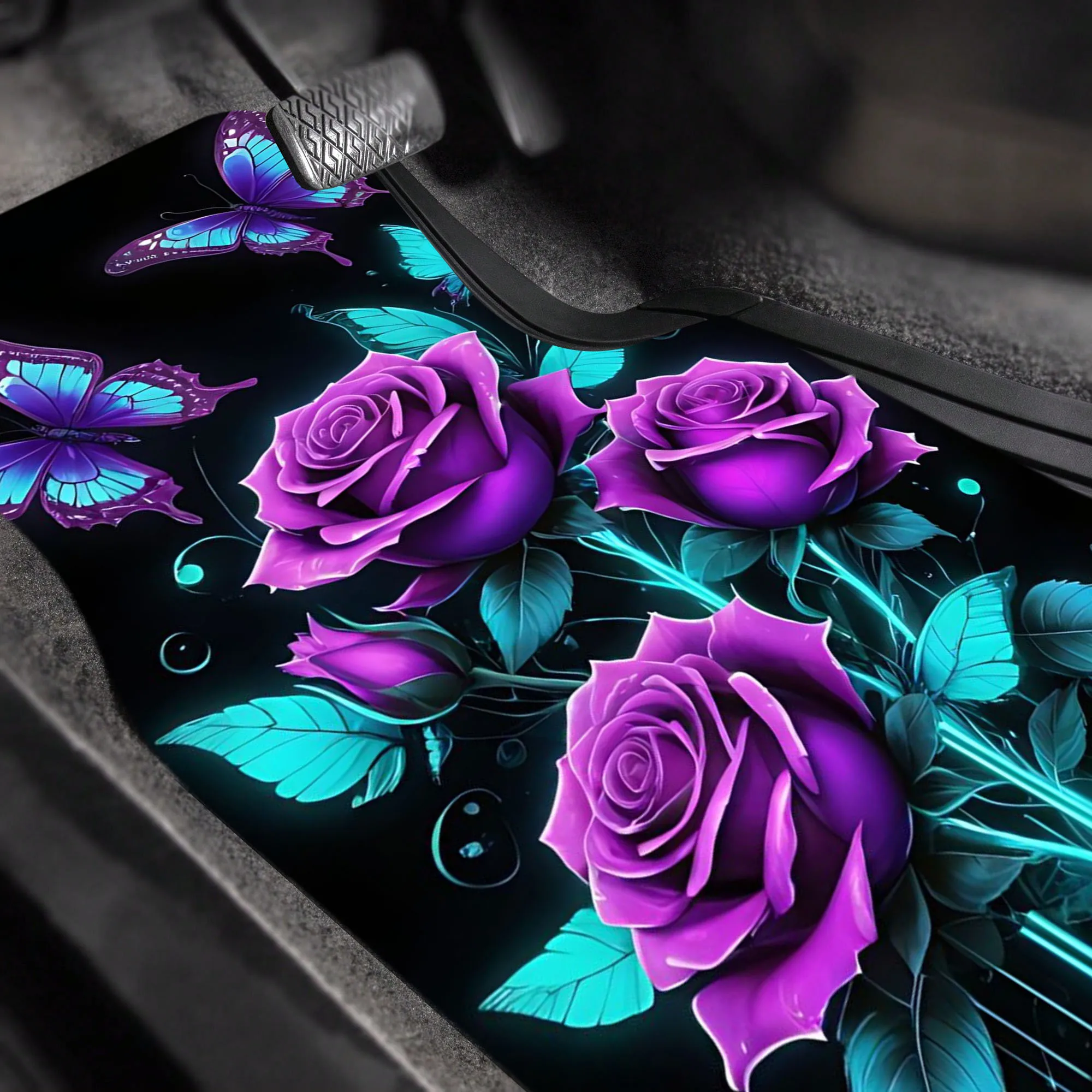 4 قطع/مجموعة من سجادات السيارات الوردية - بطانات أرضية أمامية وخلفية قابلة للتنفس لجميع المواسم لسيارات السيدان وسيارات الدفع الرباعي والشاحنات | مناسبة في فاريو #1