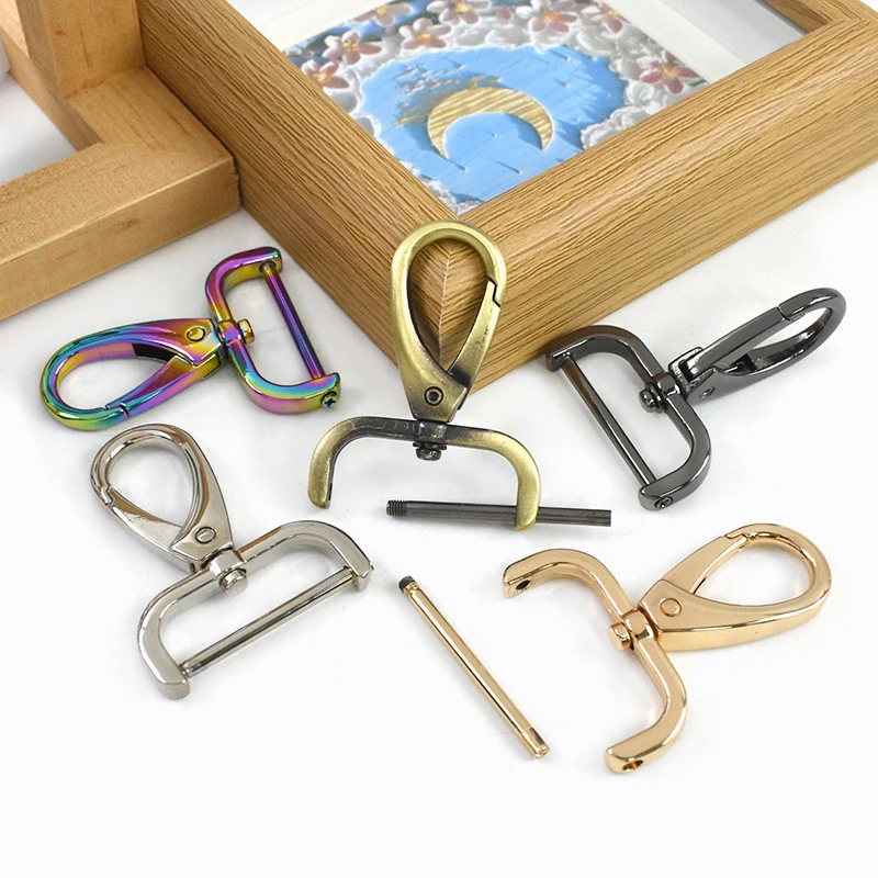 

5Pcs 13-38mm Metal Buckles Detachable Swivel Lobster Clasp Keychain Bag Strap Carabiner Clips DIY Dog Collar Removable Snap Hook