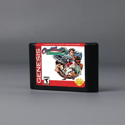 Cadillacs 및 Dinosaurs용 Sega Genesis Megadrive 비디오 게임 콘솔용 16비트 레트로 게임 카트리지