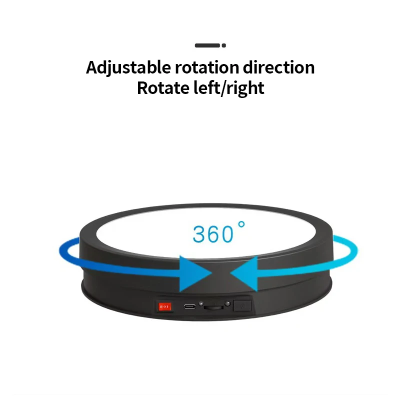 حامل عرض التصوير الفوتوغرافي الدوار المضيء ABS مع تصميم منخفض الضوضاء قابل للتعديل 360 درجة ° حامل عرض الدوران القرص الدوار الكهربائي #3