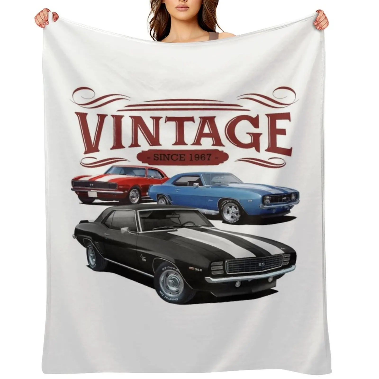 

Vintage Camaros Throw Blanket Winter beds valentine gift ideas For Decorative Sofa halloween Blankets