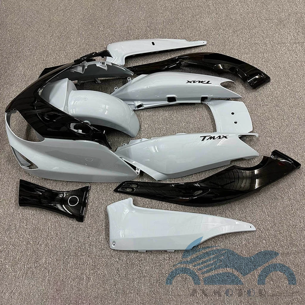 Kunststoff für Yamaha TMAX 500 XP500 T-MAX 500 2001 2002 2003 2004 2005 2006 2007, schwarz-weiße Karosserieverkleidungen