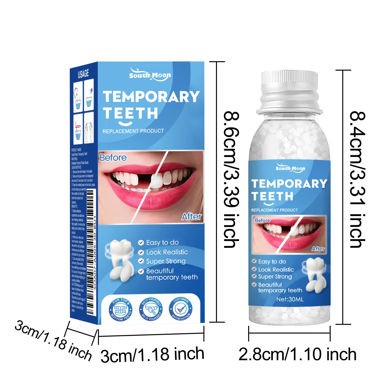 الراتنج إصلاح الأسنان المؤقتة الغراء شكل فجوات الأسنان ملء الصلبة الغراء إصلاح الأسنان Falseteeth الغراء سلامة لوازم طب الأسنان