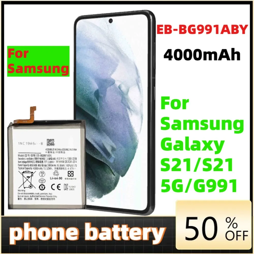 Phone battery EB-BG991ABY 4000mAh Replacement Battery for Samsung Galaxy S21 5G SM-G991B /DS G991U Batteries