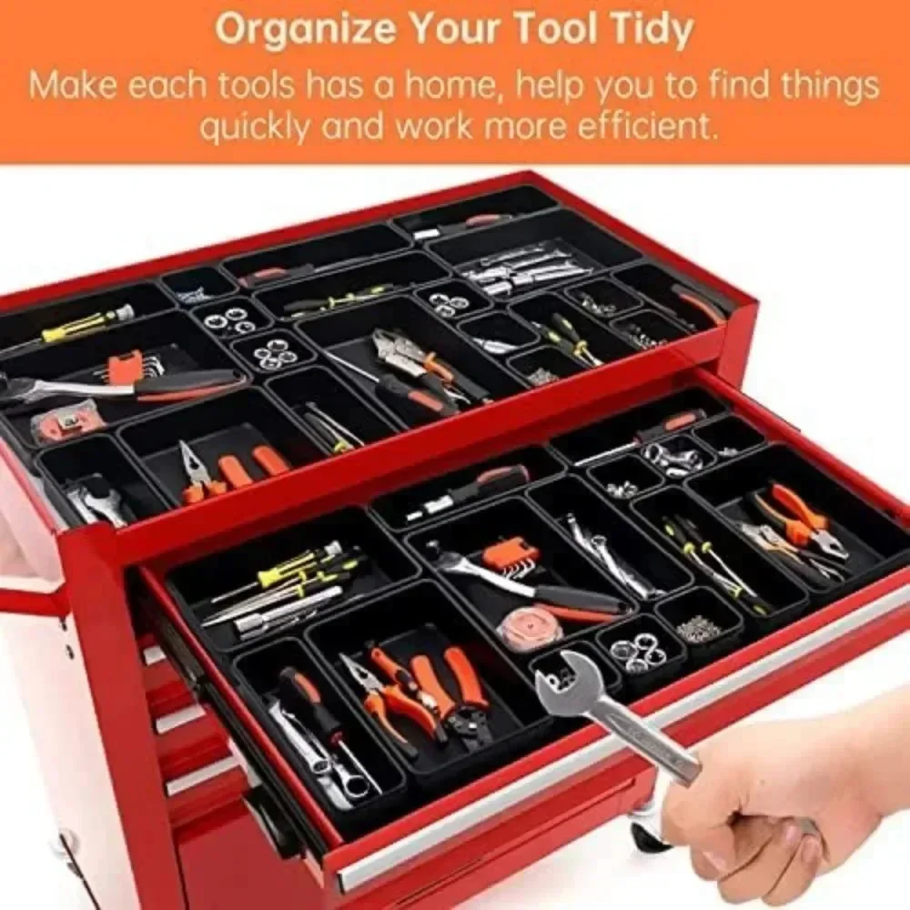 Imagem -04 - Tool Box Organizer Tray Divisores Grupo Workbench Gabinete Bins Ferramenta Peito Gaveta Organização Garagem Hardware Pcs 16 Pcs