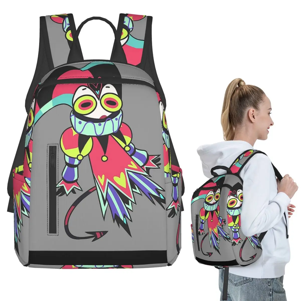 Fizzarolli Helluva Boss (11) Backpack Student BookBag Boys Girls School Bag Computer Shoulder Bags Men Women