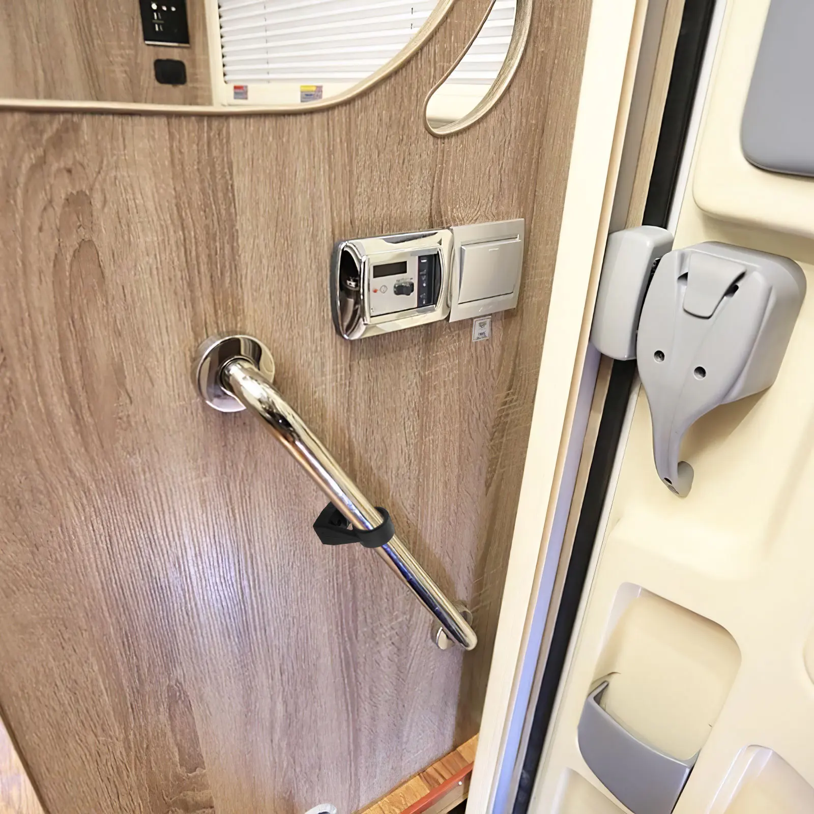 

Handle Base Bracket Support for Door Armrest Camper Electric Cabinet Durable Ergonomic Design Easy Installation Stair Handrail
