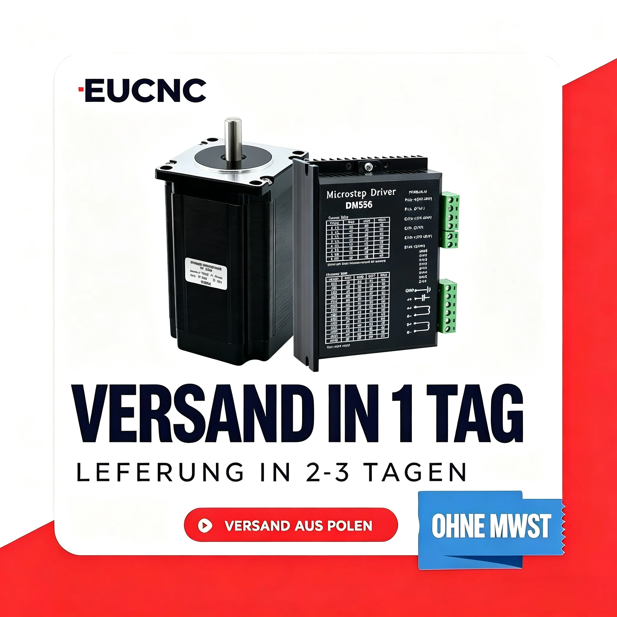 Nema 23 Schrittmotor-Kit 57X57mm 57HS 12-30kg.cm CNC-Schrittmotor mit DM556 Schrittmotortreiber DC 20-50V EU-Lager 24H Versand 2-7 Tage Lieferzeit Keine Mehrwertsteuer Keine Zollgebühren