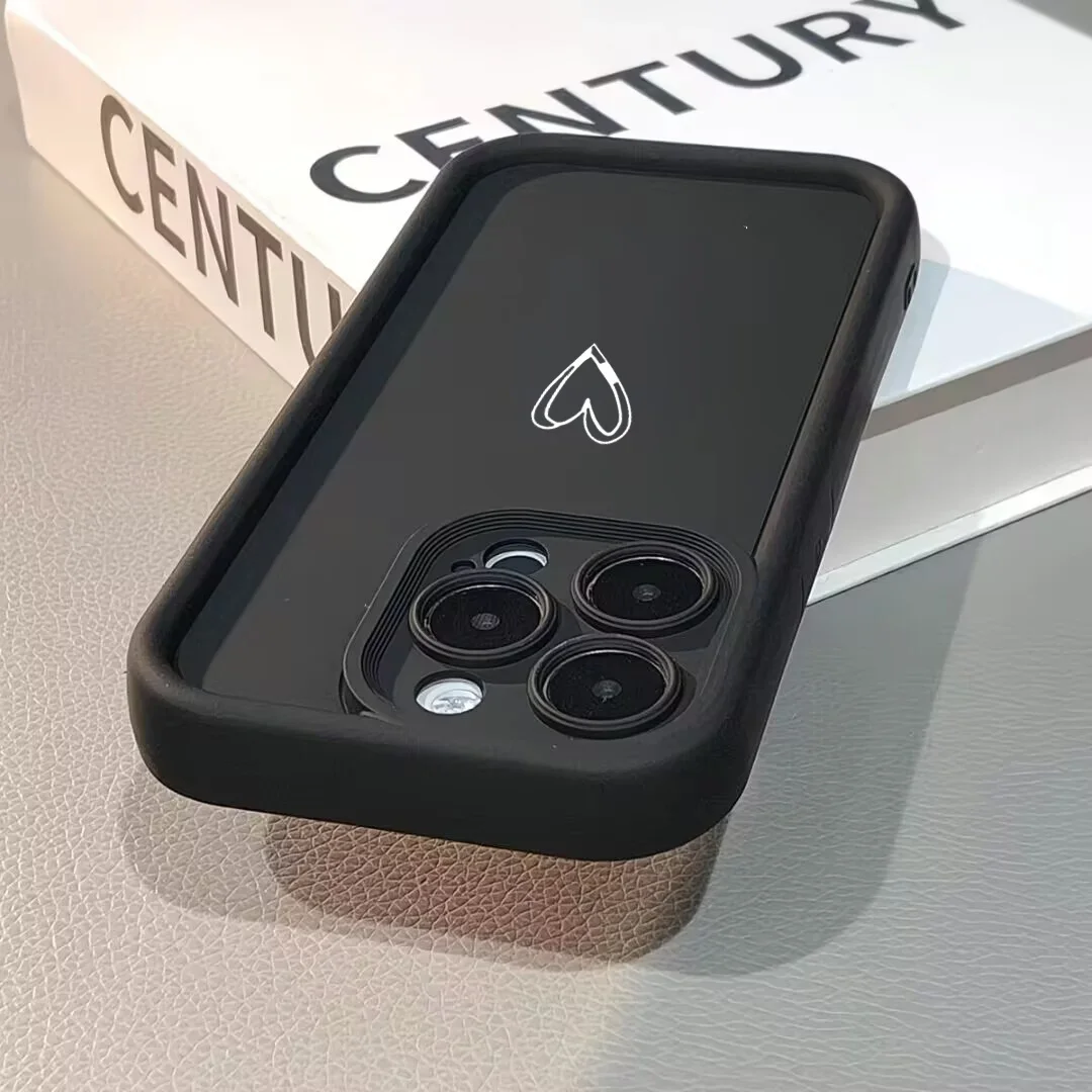 حافظة على شكل قلب من الخط الأبيض لهاتف OPPO A5 PRO Reno 14 13 12 PRO 11 10 PLUS A5X A60 13F 12F A5 F29 5G غطاء سيليكون Y2K كامل Prote #6