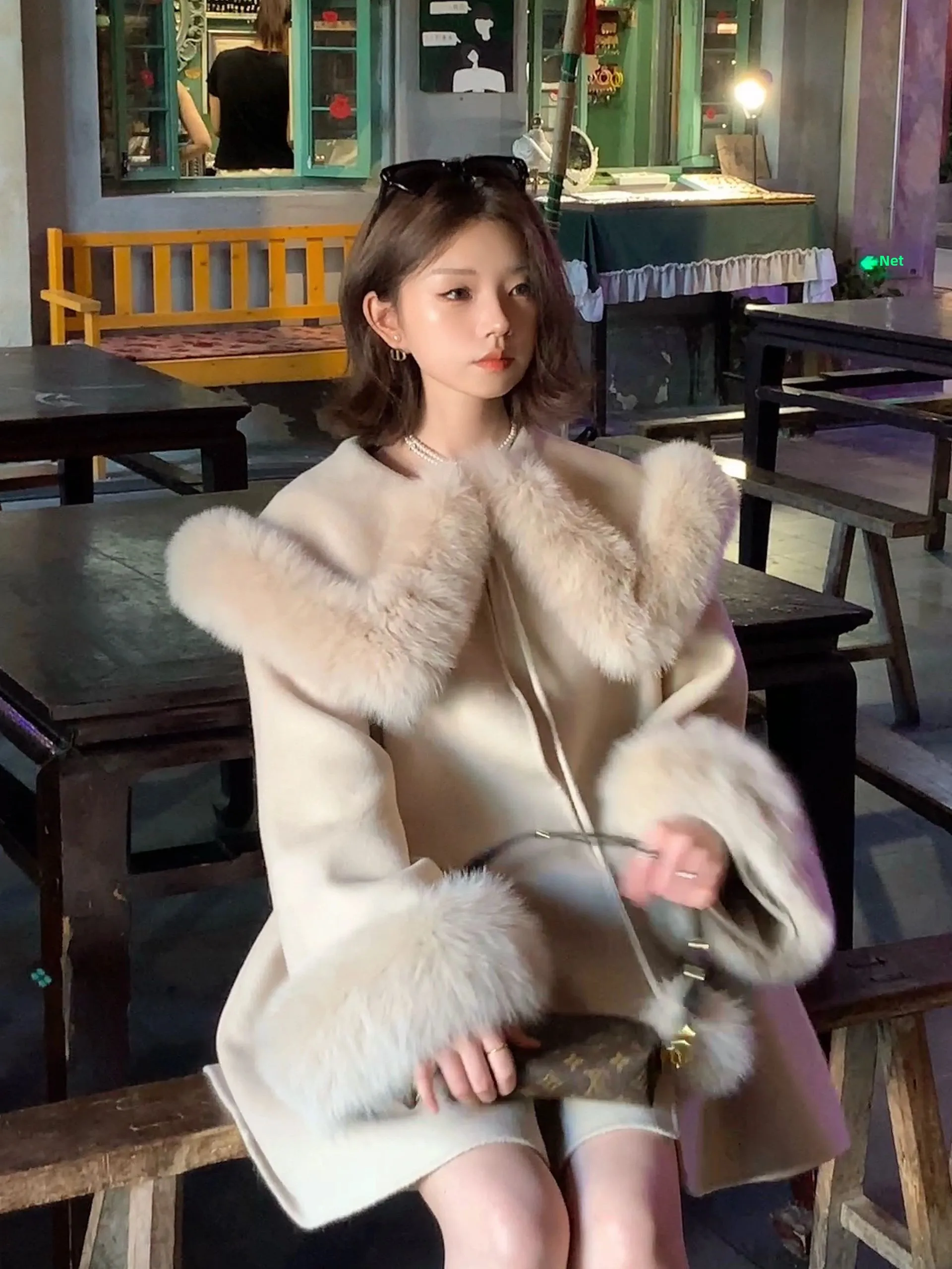 

Двустороннее шерстяное пальто женское зимнее новое, маленький размер, для учебы за границей, с воротником-стойкой, шерстяная куртка