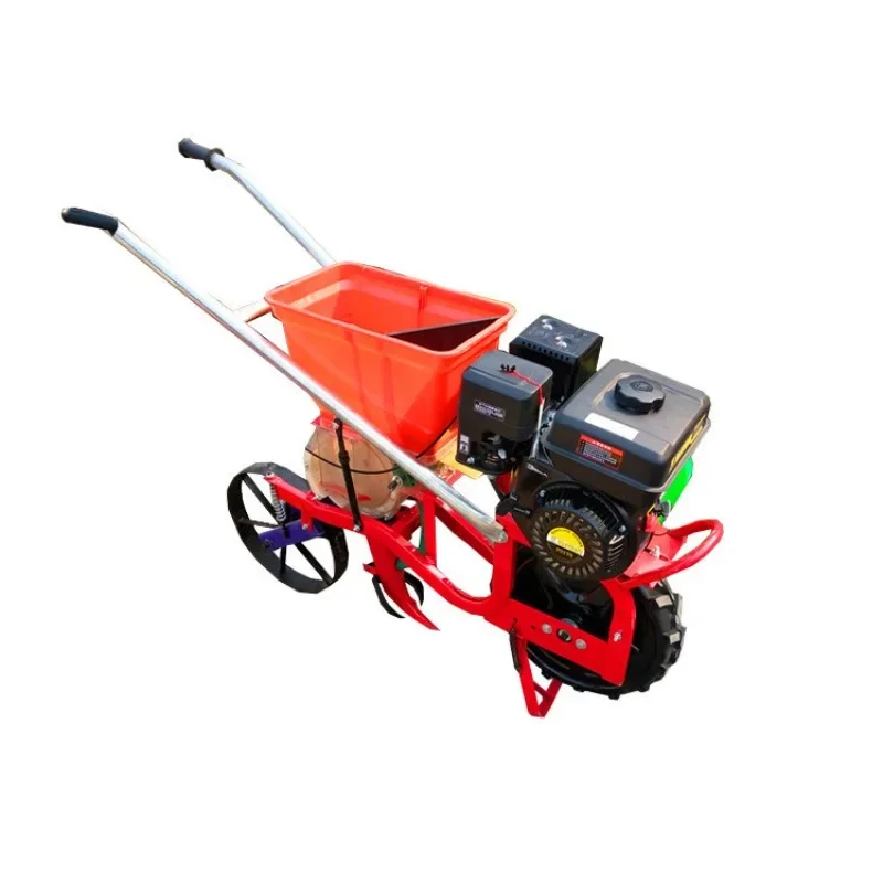 Four-wheel traction corn fine seeder, hand-pushed  seeder, agricultural small unicycle seeder