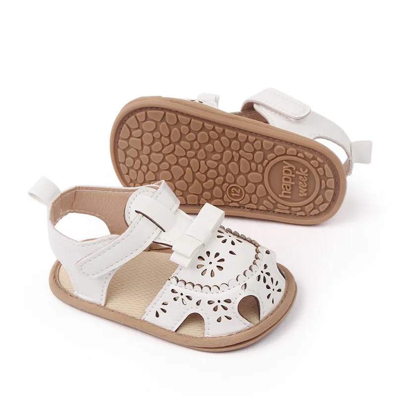 Baby Girls Boys Sandal, PU Leather Flexible Non-slip Hollowed Summer Flat Shoes for Casual Daily