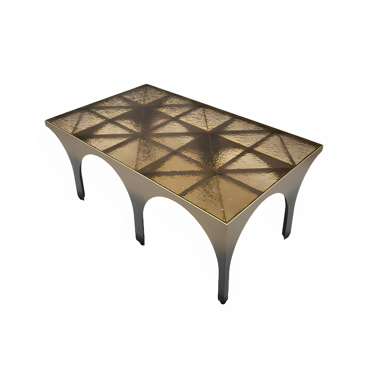 

Italian light luxury high-end water ripple coffee table high-end villa home living room creative stainless steel square tea tabl