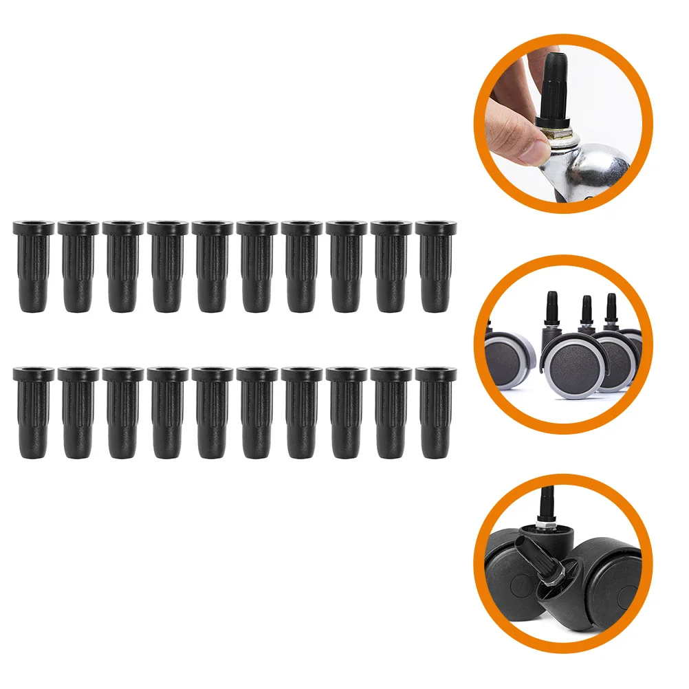 20 Pcs Chair Cover Wheel Stool Swivel Caster Wheels Protector Stopper Protective Rubber Sleeve Case Plastic Lid