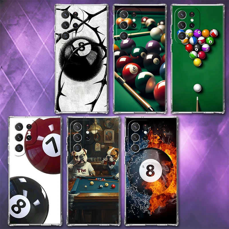 Number Eight Billiard Ball Soft Phone Case For Samsung Galaxy S26 S25 Edge S24 S23 Ultra S21 S20 FE S22 Plus + Pattern Back Cove
