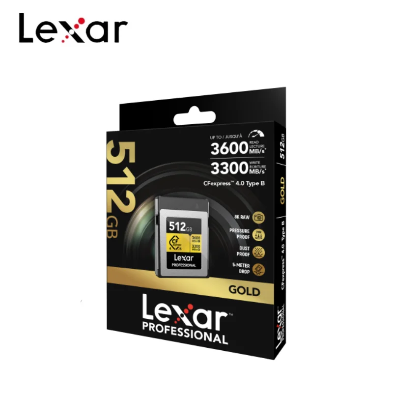 Lexar Professional GOLD CFexpress 4.0 Type B Card Max 3600Mb/s Read CF Card 128GB 256GB 512GB 1T 8K RAW Video Camera Memory Card