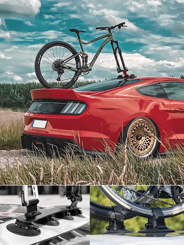 AliExpress ROCKBROS Vacuum Suction Roof-Top Bike Carrier Rack for Car MTB Bicycle Rack Sucker Car Roof Road Mountain Bike Universal Holder