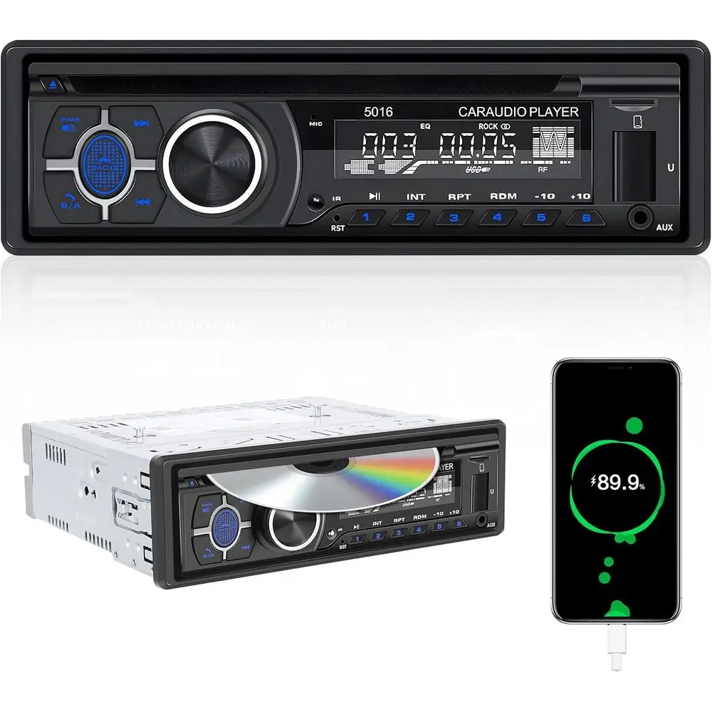 

Автомобильная Bluetooth-магнитола с CD/DVD-плеером, поддержкой MP3, AM/FM-радио, слотом для USB/SD-карт и функцией громкой связи