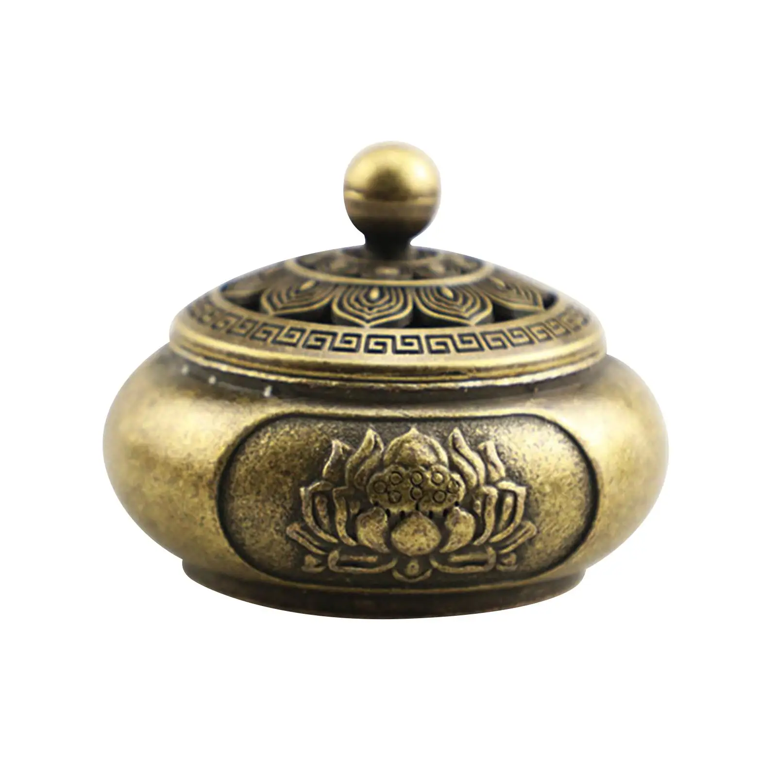 Lotus Incense Burner Holder Copper Incense Burner Portable Ornament Censer Burner Lotus Incense Holder for Tea House Office