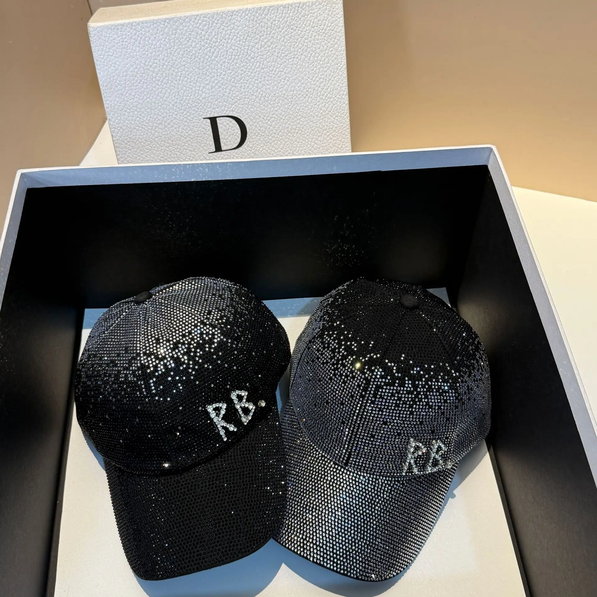 Women's Fully Rhinestone Baseball Cap Gradient Ombre Premium Peaked Hat Soft Structured Adjustable Sparkle Face Framing Youthful