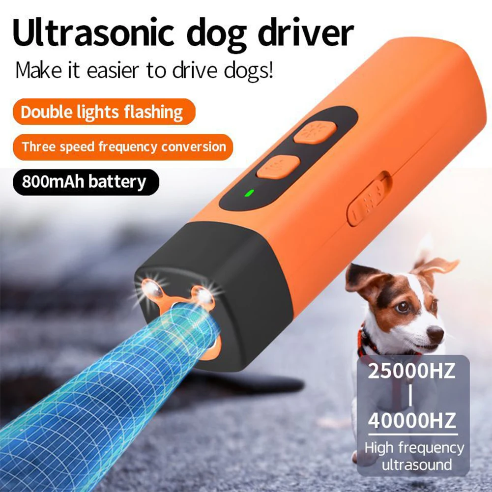 800mAh Anti Barking Device Single Press Ultrasound Flashlight Portable Dog Bark Deterrent Device for Dog Training Tool