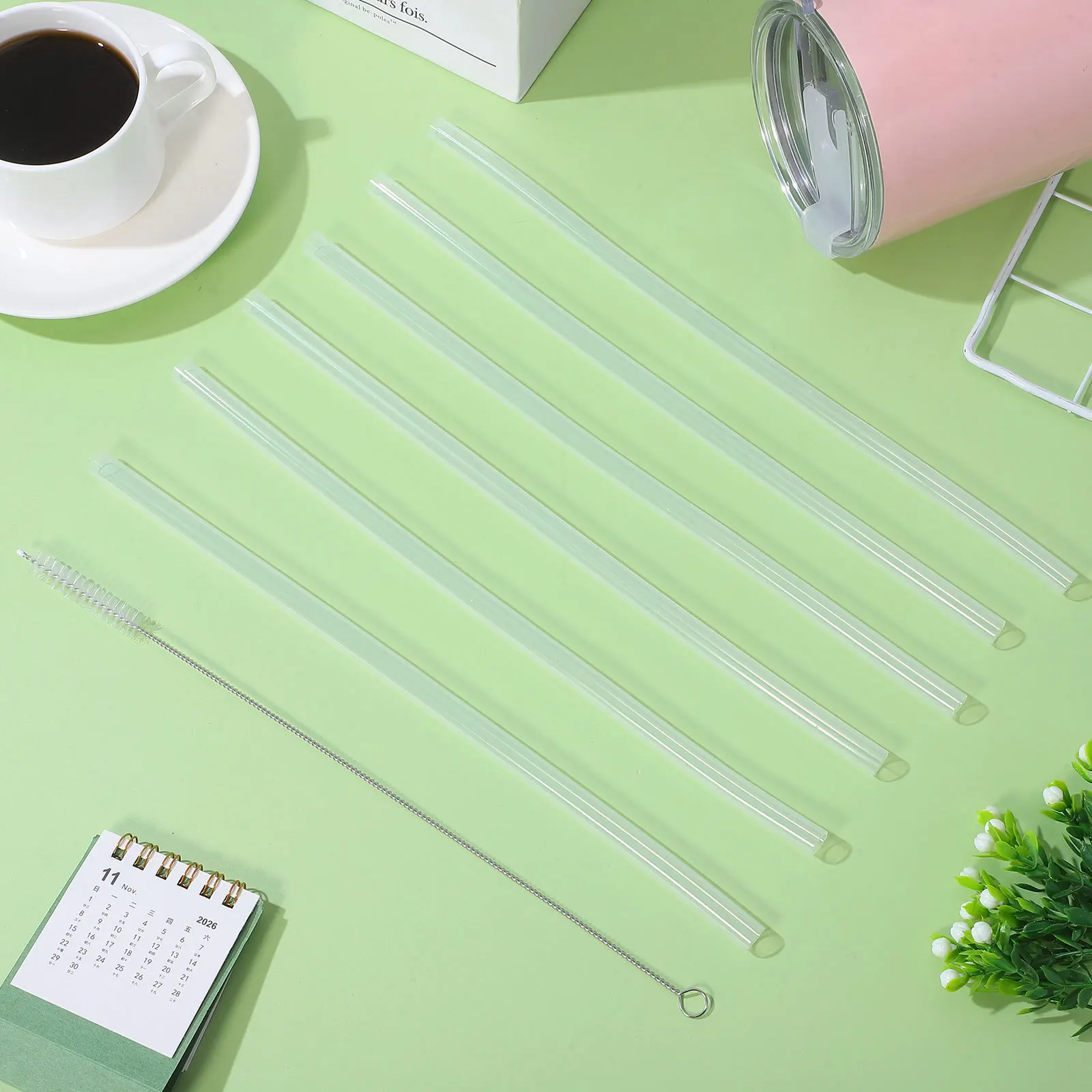 

1Set Reusable Silicone Straws Set for Tumbler Cups Bpa Free Flexible Safe for Daily Use Vibrant Colors Party Favors Gift Idea