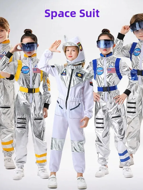 

Children's Astronaut Suit Halloween Unisex Space Suit Onesie Cosplay Space Suit Children's Costume Polyester Fiber 100%