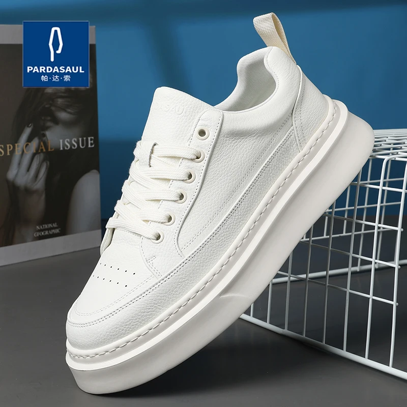 Zapatos blancos versátiles de moda para hombre, zapatos bajos antideslizantes y que absorben los golpes 240937